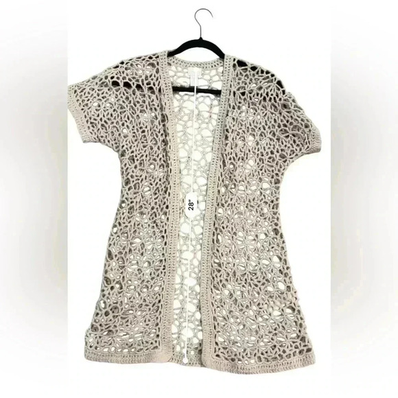 Crochet open front cardigan boho cottagecore small - Picture 5 of 8